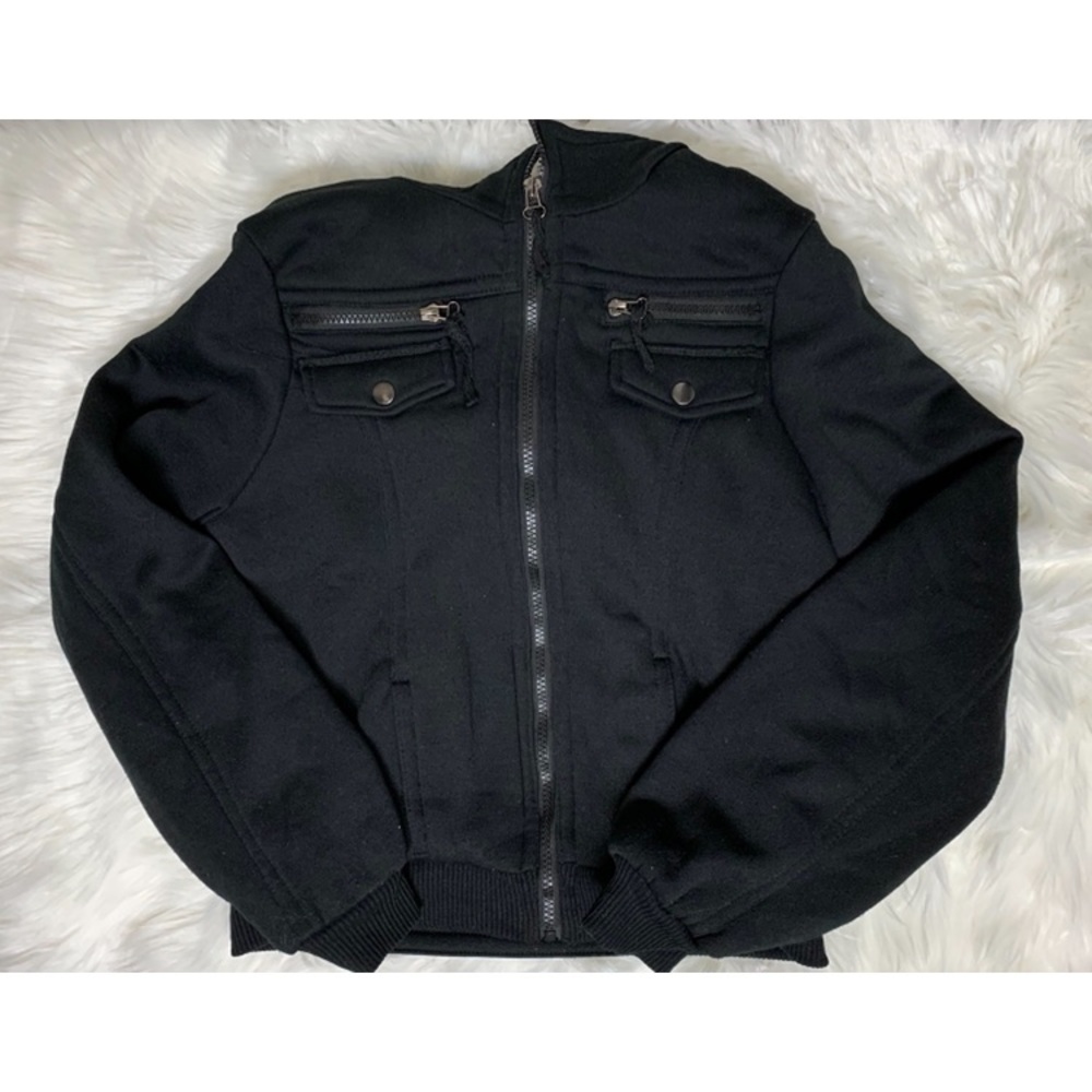 Black fluffy puffer/snow jacket